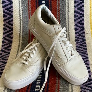 VANS OLD SKOOL GOLD ZIP ZIPPER sz 8 WHITE sk8 era